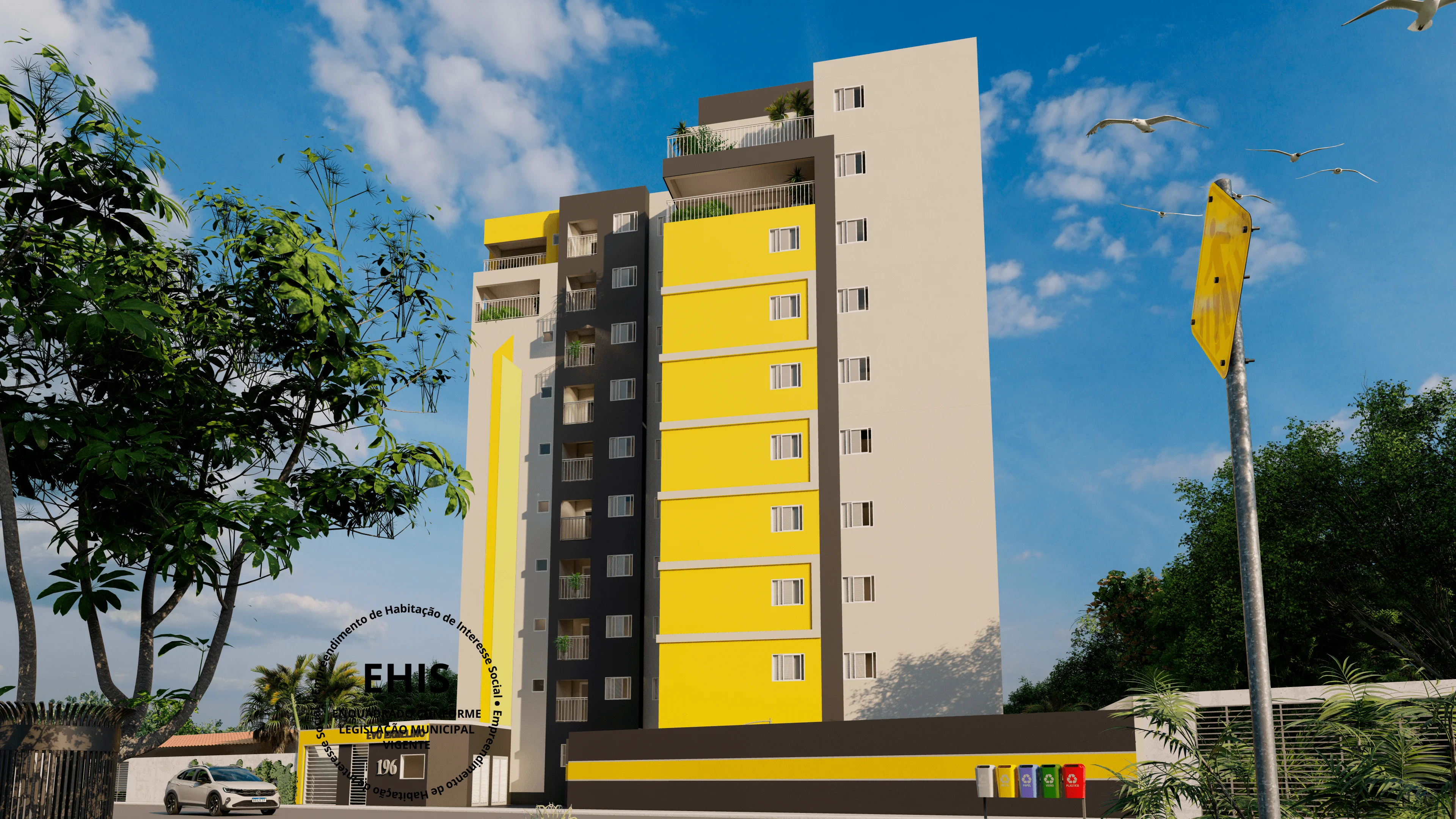 Perspectiva Ilustrada Fachada Angulo 3